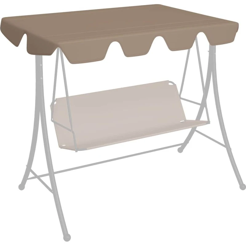 vidaXL baldakin til havegynge 150/130x105/70 cm gråbrun