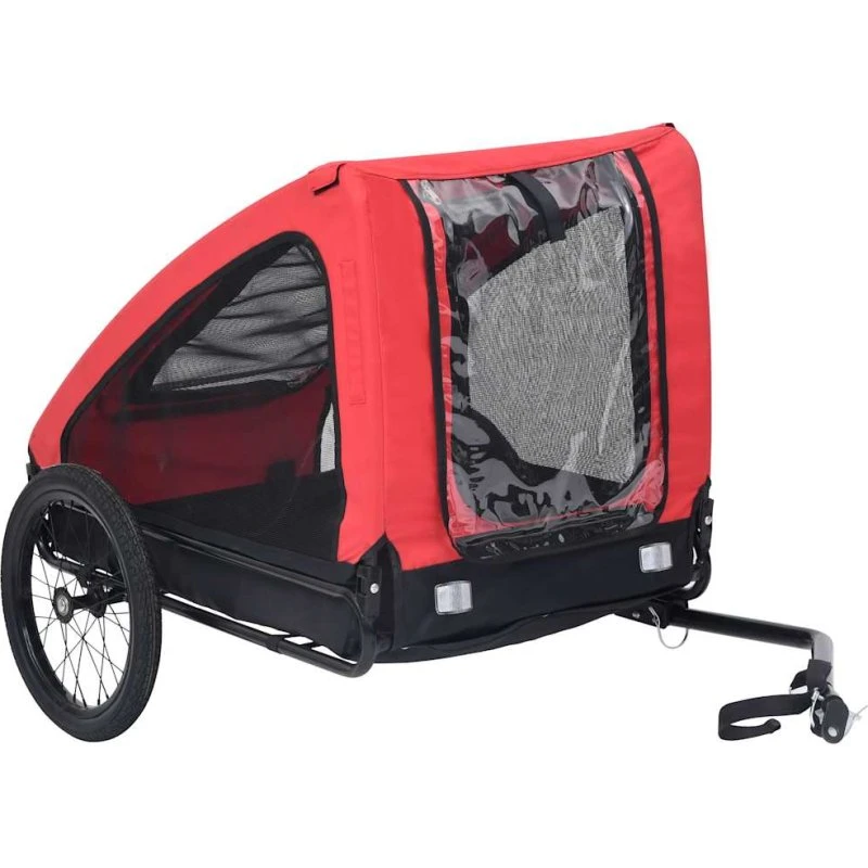 vidaXL cykeltrailer til kæledyr, rød/sort