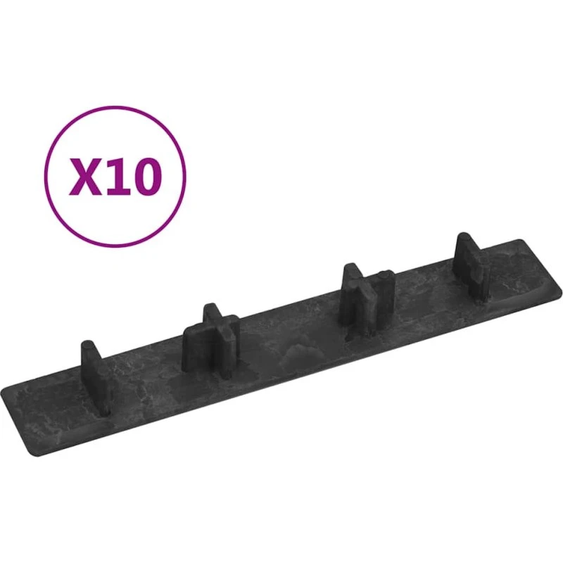 vidaXL endehætter til terrasse 10 stk. plastik 15x15 cm sort