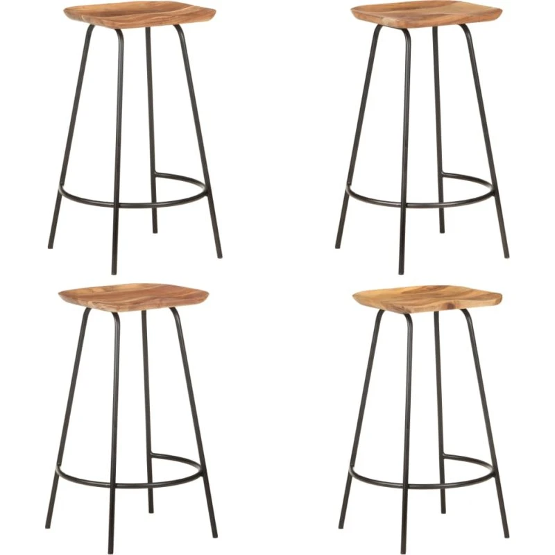 vidaXL 4-pak barstole i massivt akacietræ