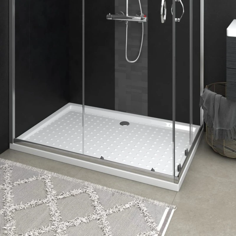 vidaXL brusekar med dupper 80x120x4 cm ABS, hvid