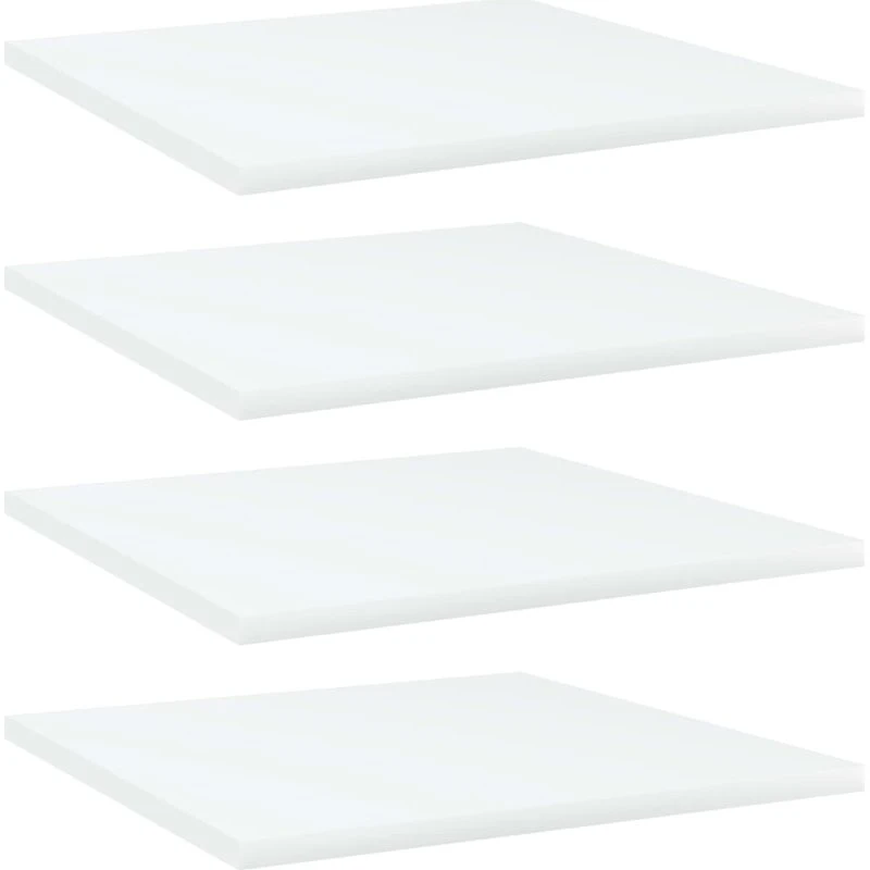 vidaXL 4 stk. boghylder 40x40x1,5 cm hvid
