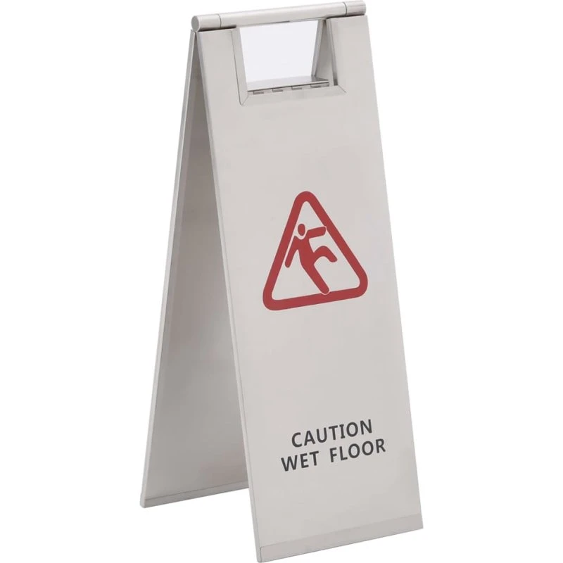 vidaXL foldbart vådt gulv-skilt i rustfrit stål