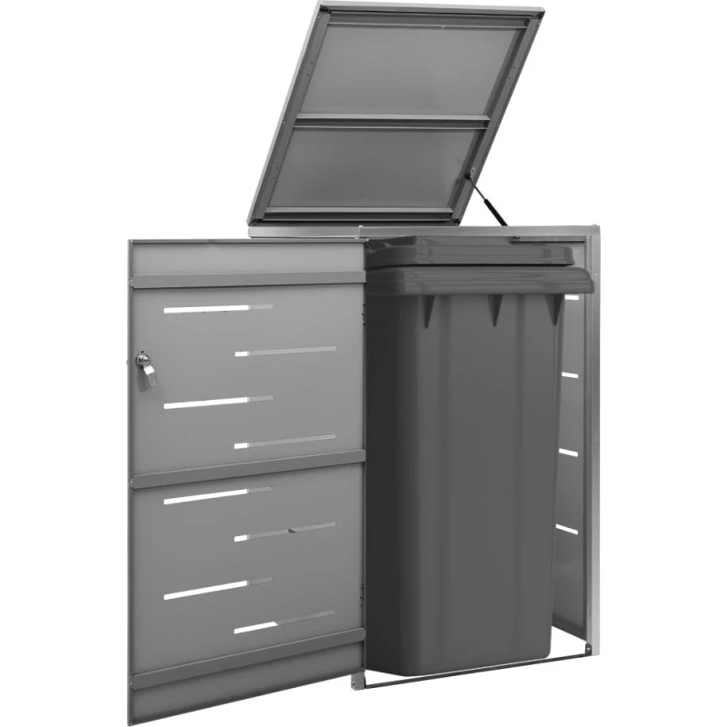 vidaXL skraldespandsskjuler 69x77,5x112,5 cm rustfrit stål, antracit