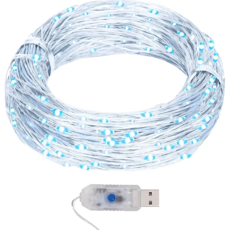 vidaXL Lyskæde 40 m 400 LED - 8 funktioner, kold hvid