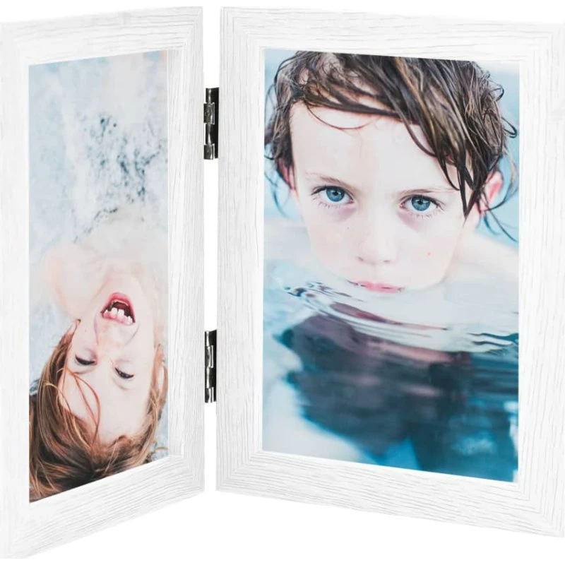 vidaXL folderamme til 2 billeder 2x(10x15 cm) hvid