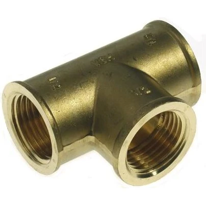 Messing Tee 1" (1" muffe) – afzinkningsbestandig PN16