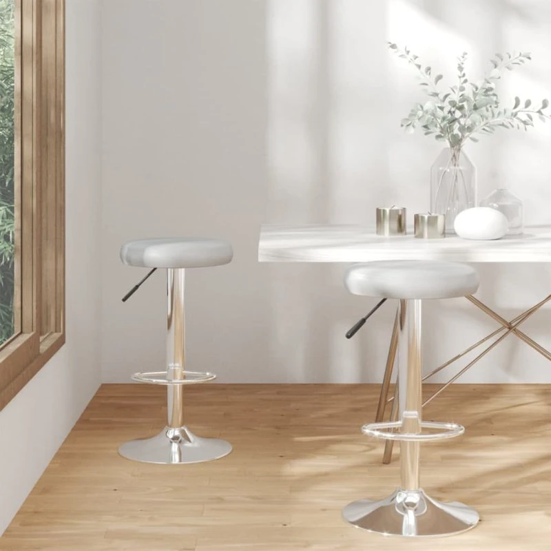 vidaXL barstole 2 stk. kunstlæder grå, højdejusterbare