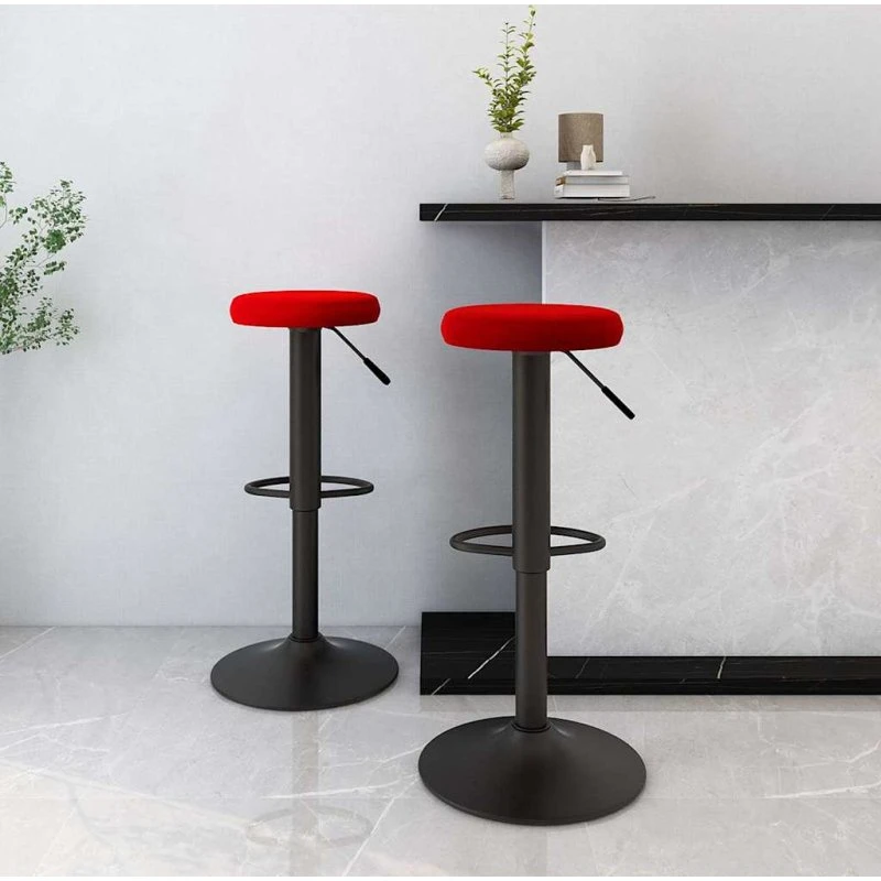 vidaXL barstole 2 stk. fløjl vinrød, drejelige & højdejusterbare