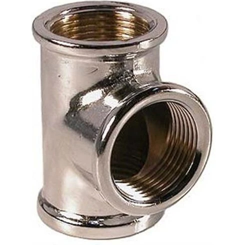 T-stykke 1/2" forkromet messing (DN15)