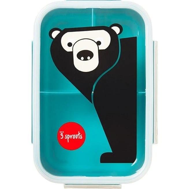 3 Sprouts Madkasse 3-rums - Bjørn (Blågrøn)
