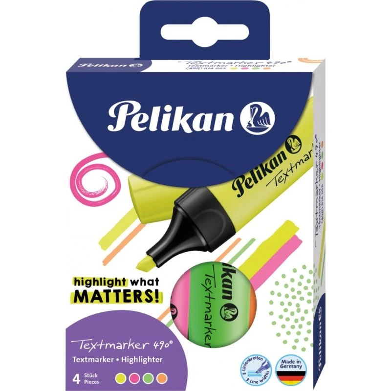 Pelikan Tekstmarker 490, 4 farver