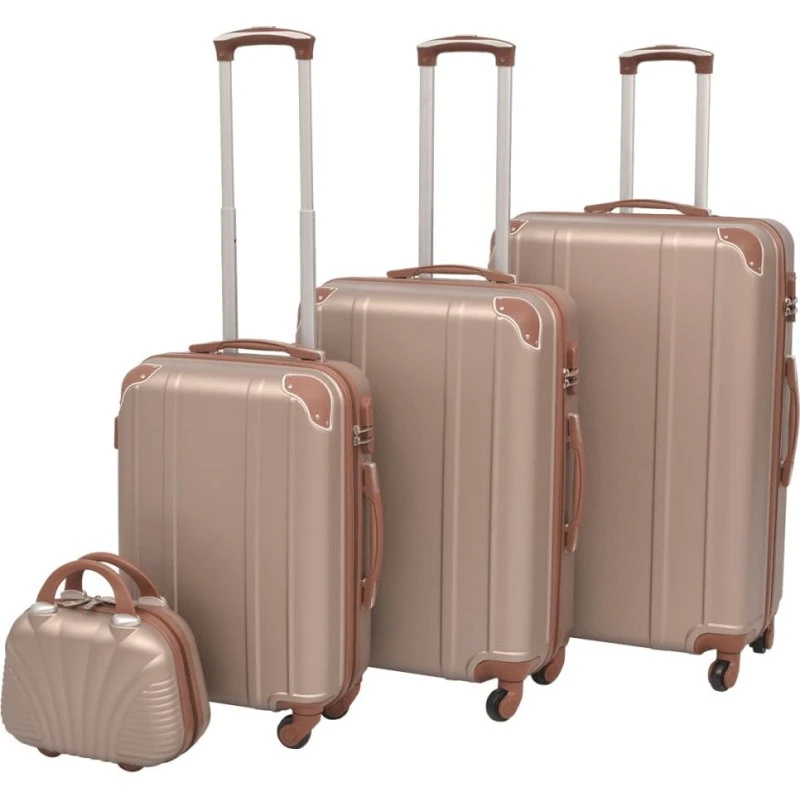 vidaXL Hardcase trolleysæt 4 dele – Champagne