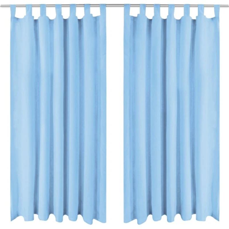 vidaXL gardiner i mikro-satin 2 stk. 140 x 175 cm turkis