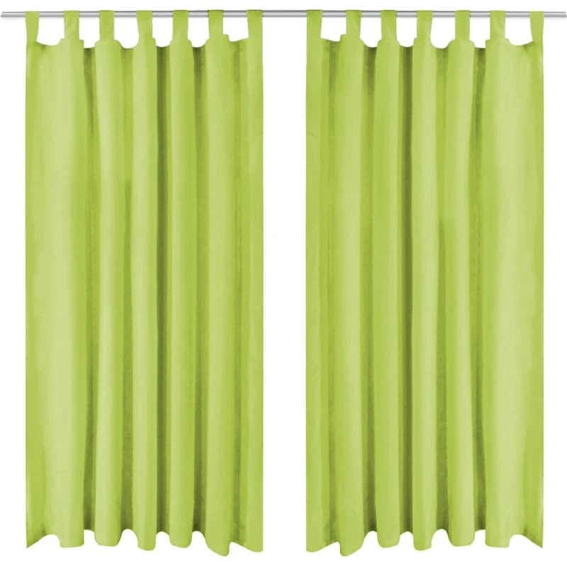 vidaXL gardiner i mikro-satin 2 stk. 140 x 175 cm grøn
