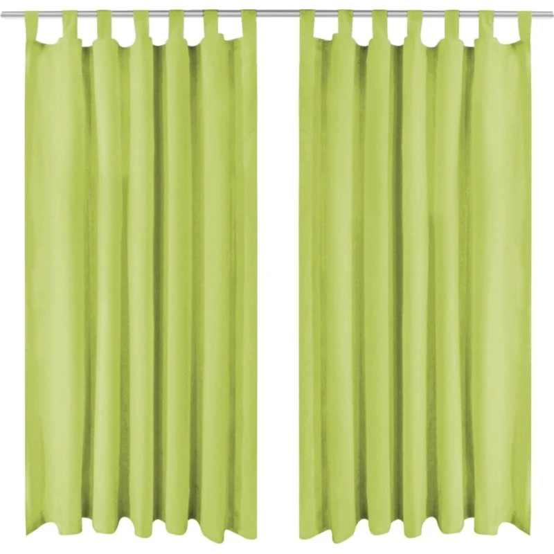 vidaXL gardiner i mikro-satin 2 stk. 140 x 245 cm grøn med løkker