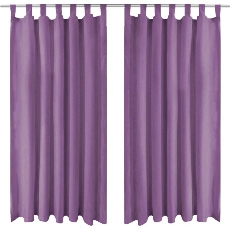 vidaXL gardiner i mikro-satin 2 stk. med løkker 140 x 175 cm lilla