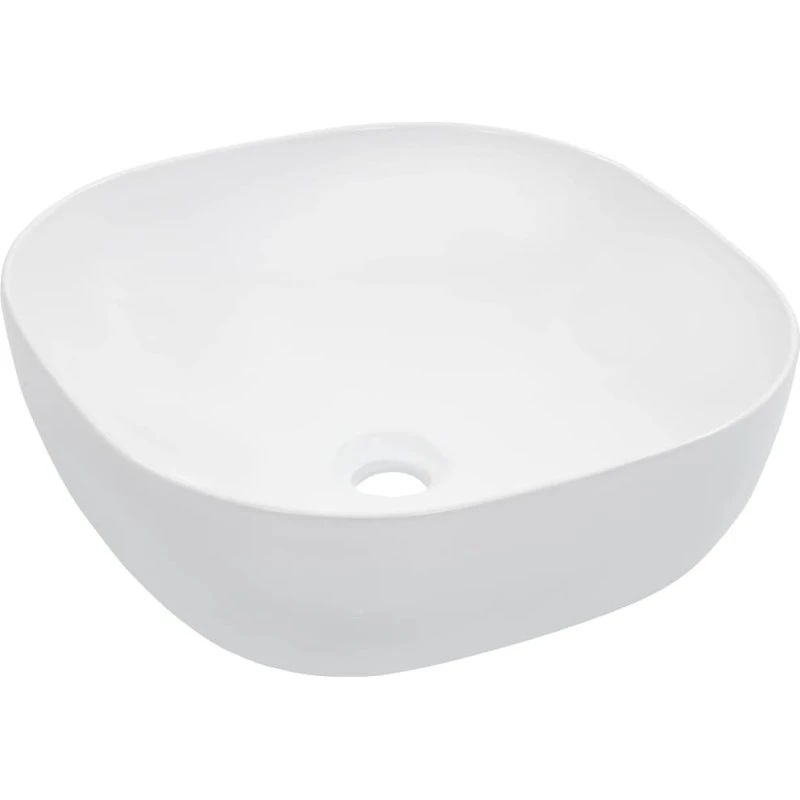 vidaXL håndvask i keramik 42,5x42,5x14,5 cm - hvid