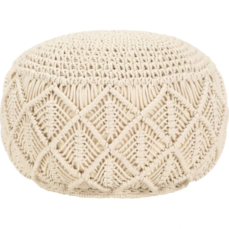 vidaXL håndlavet macramépuf 45x30 cm bomuld