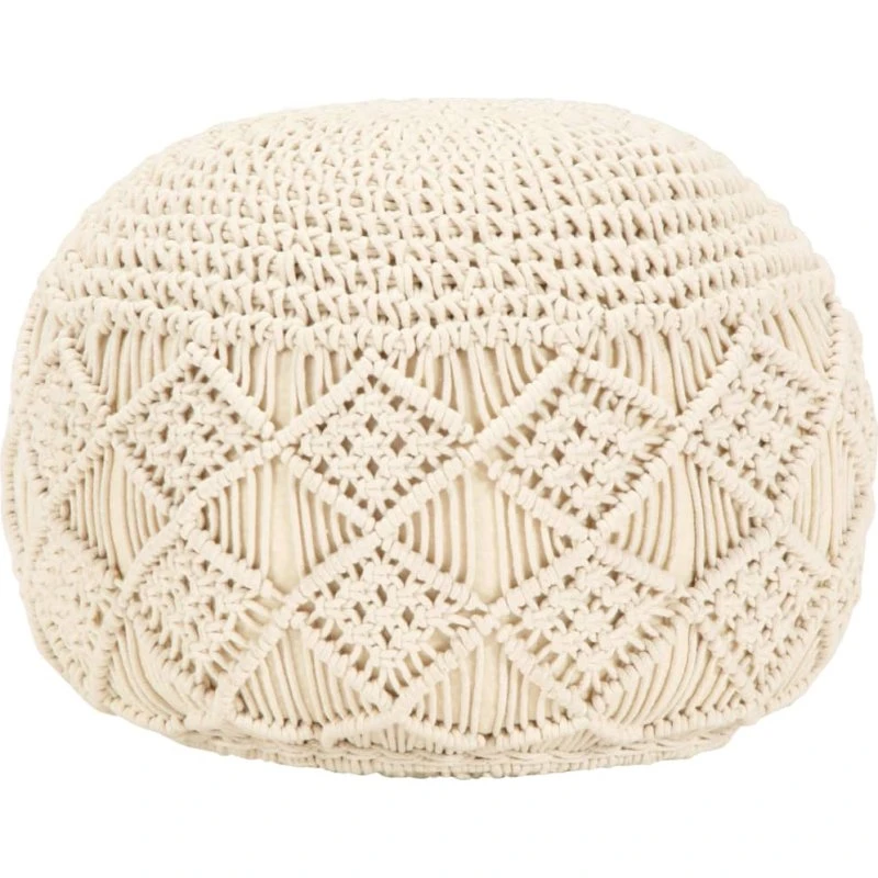 vidaXL håndlavet macramépuf 45x30 cm bomuld