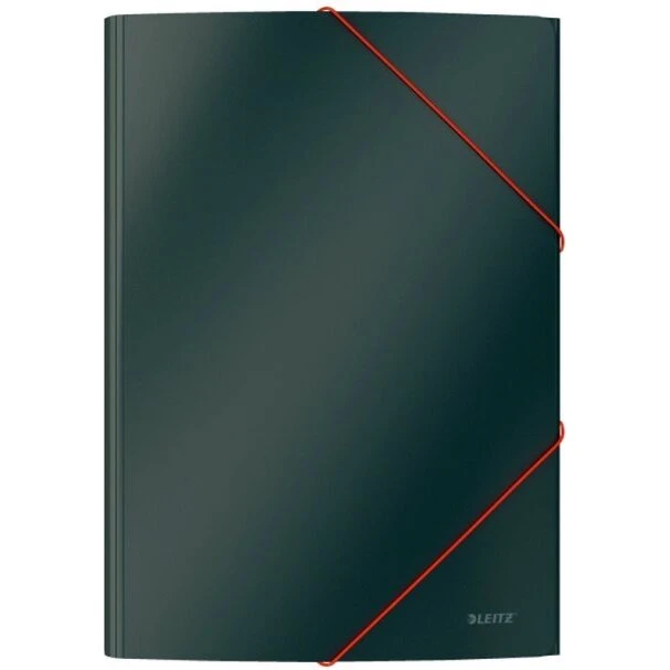 Leitz Cosy 3-klap elastikmappe A4 karton, grå (10 stk)