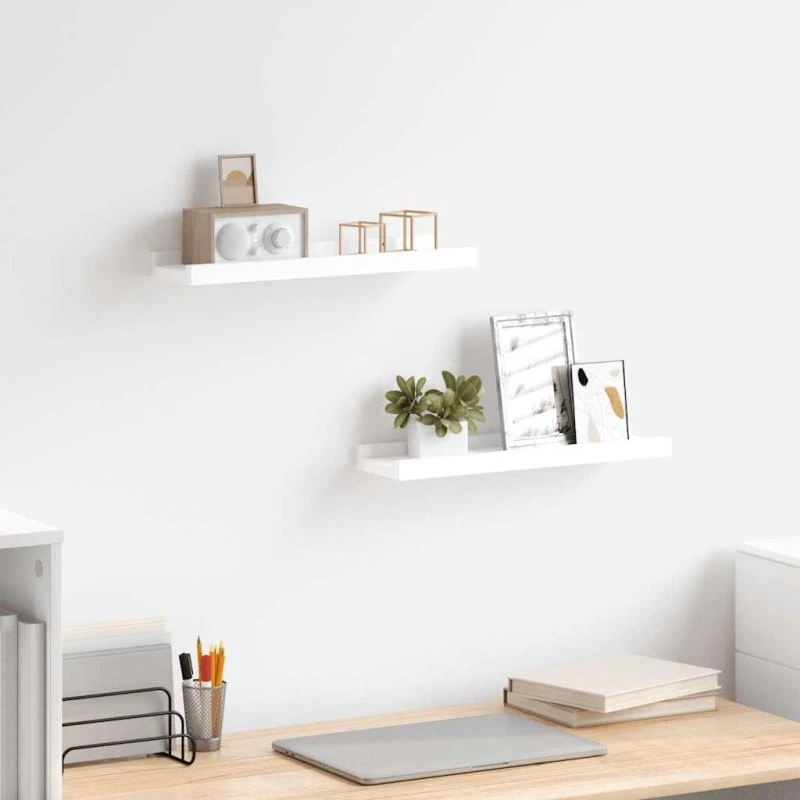 vidaXL Gallerihylder 2 stk. 40x9x3 cm MDF, hvid