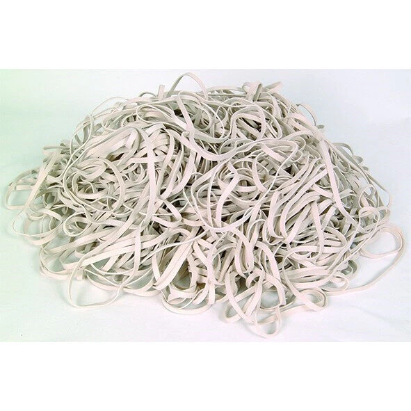 Siam elastikker 120 x 5 mm hvid — 500 g