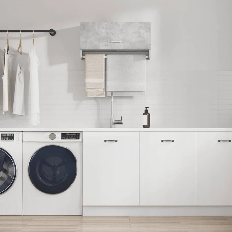 vidaXL garderobe væghængt 70x32,5x35 cm – betongrå