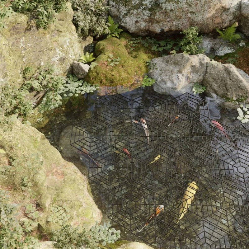 vidaXL gitre til havedam 40 stk. polypropylen sort