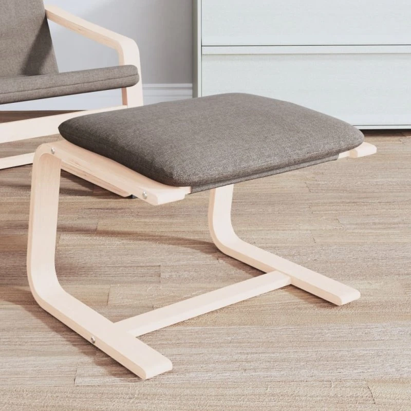 vidaXL fodskammel 51x41x40 cm stof gråbrun