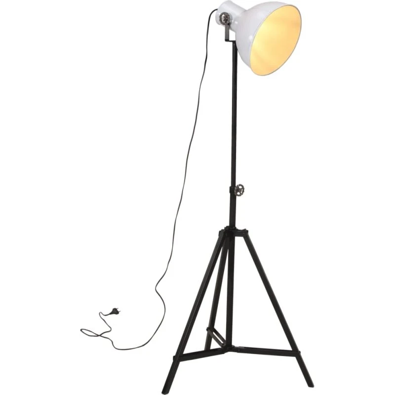 vidaXL gulvlampe 61x61x90/150 cm 25 W E27 hvid