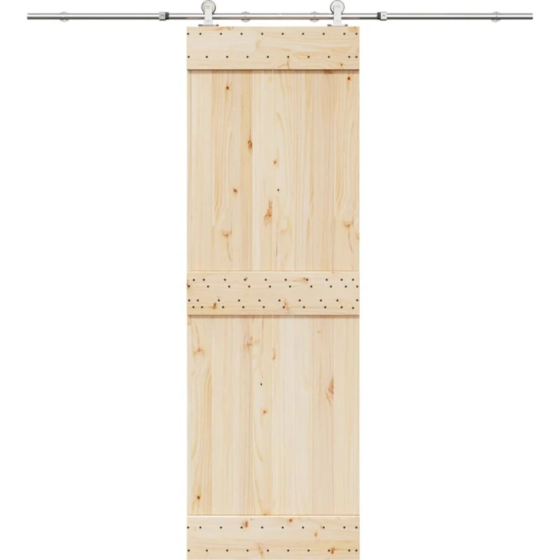 vidaXL skydedørshardware 200 cm rustfrit stål, sølvfarvet