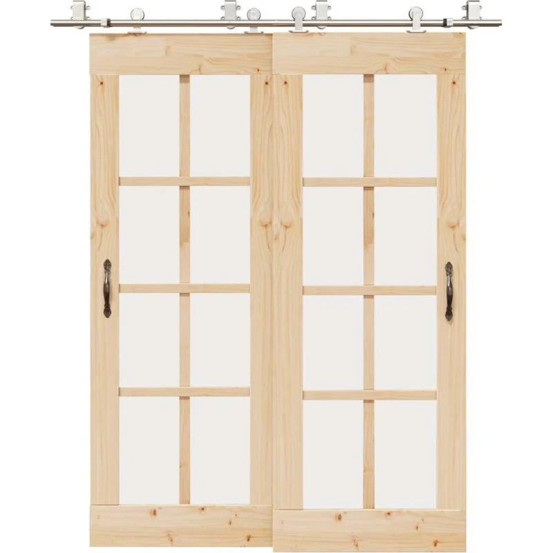 vidaXL hardwarekit til skydedør 183 cm rustfrit stål sølv