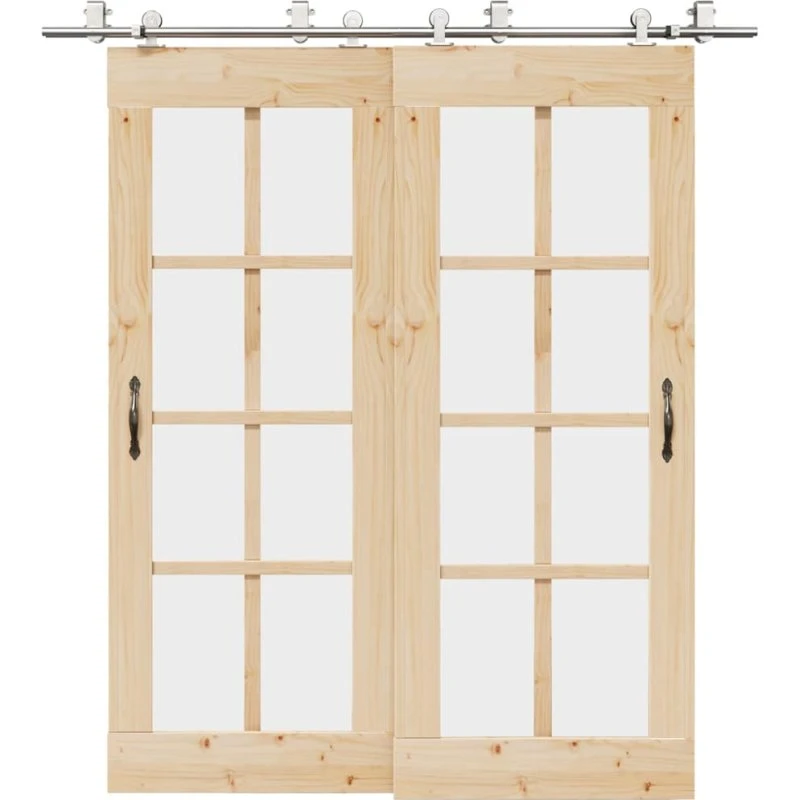 vidaXL hardwarekit til skydedør 200 cm rustfrit stål, sølv