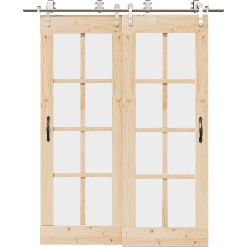 vidaXL skydedørshardware 183 cm rustfrit stål, sølv