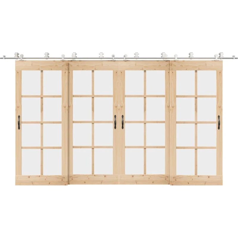 vidaXL skydedørsbeslag 400 cm rustfrit stål, sølv