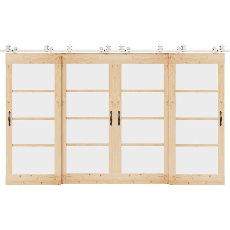 vidaXL hardwarekit til skydedør 366 cm i rustfrit stål, sølv