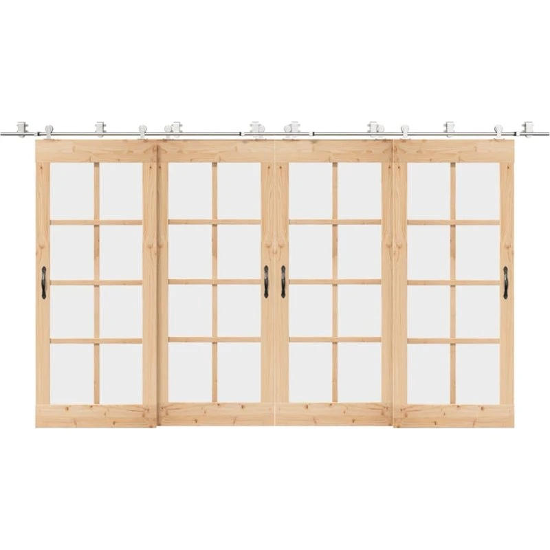 vidaXL hardwarekit til skydedør 400 cm rustfrit stål sølvfarvet