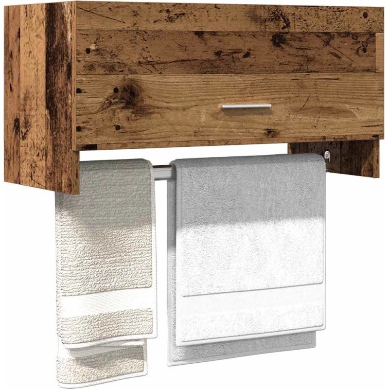vidaXL garderobe 70x32,5x35 cm, gammel trælook