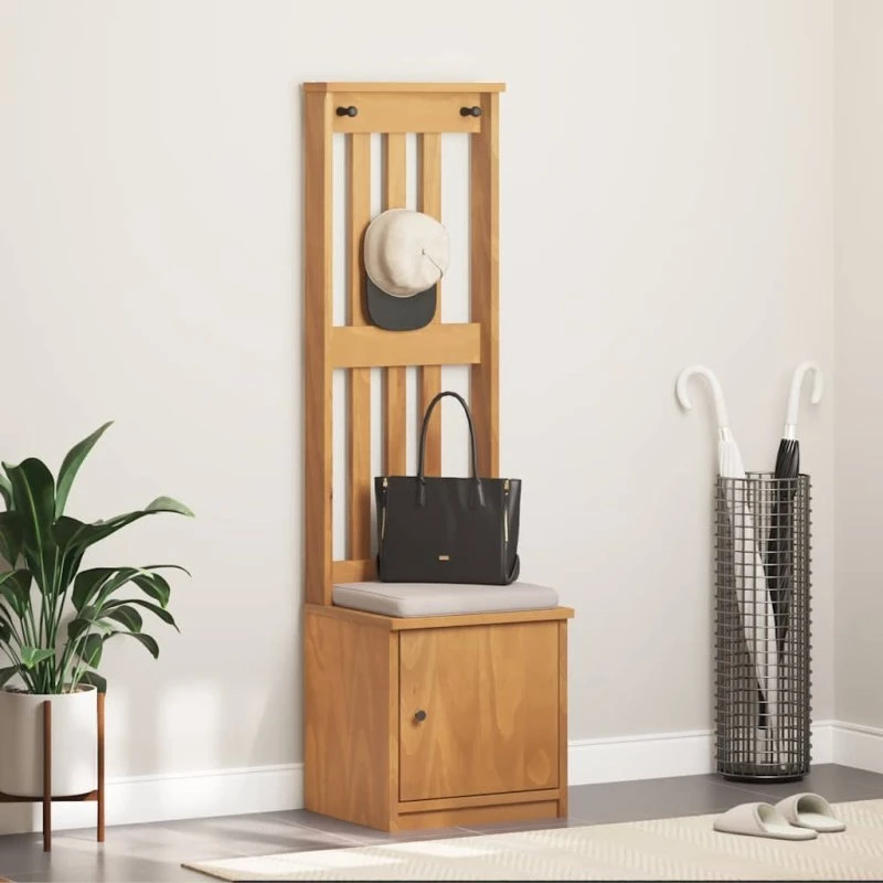 vidaXL SANDNES halltræ 45x40x159,5 cm massivt fyrretræ