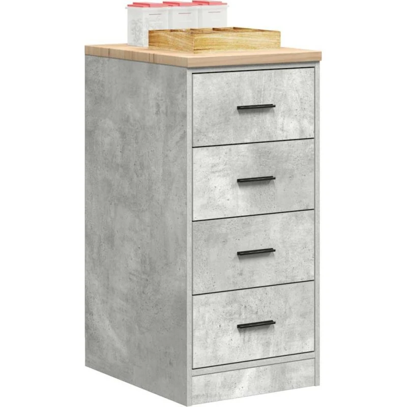 Ukendt mærke Garageopbevaringsskab Betongrå 40x51x85 cm fyrretræ