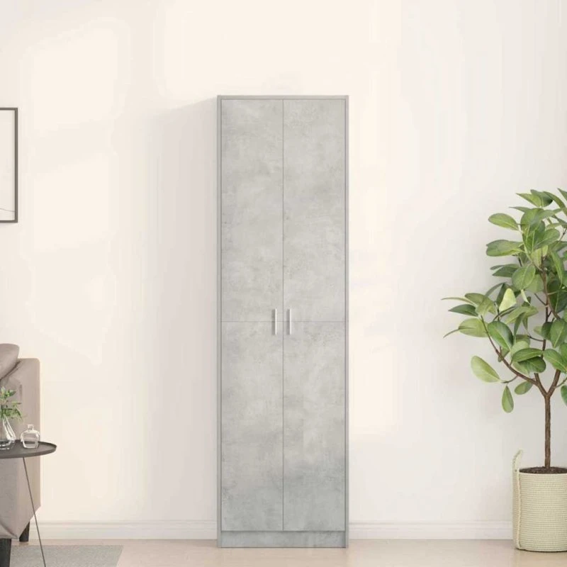 vidaXL Garderobeskab Betongrå 55 x 25 x 189 cm (konstrueret træ)