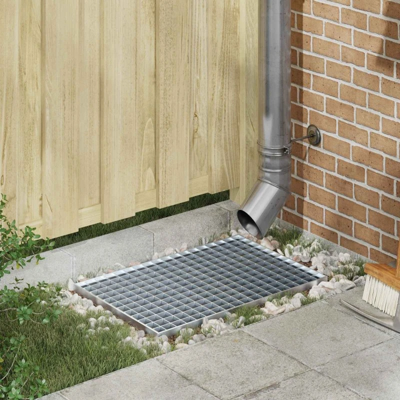 vidaXL Gitter 60x40x2 cm, sølv - varmgalvaniseret stål