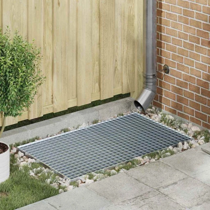 vidaXL Gitter sølv 30x30x2 cm - varmgalvaniseret stål