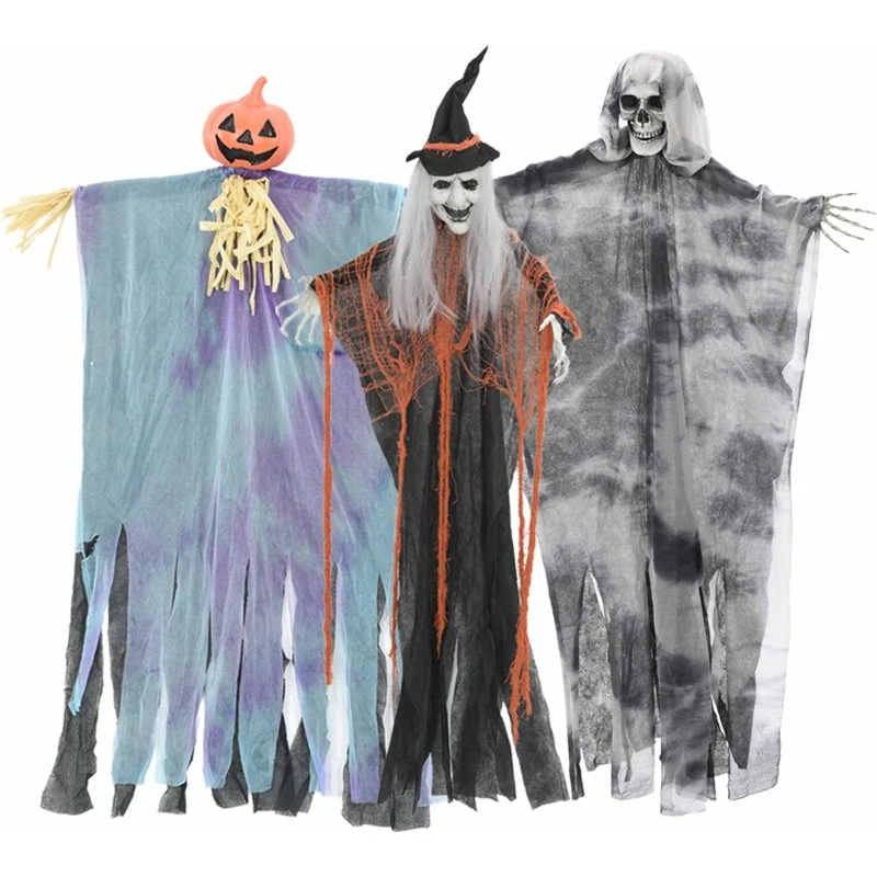 vidaXL Halloween hængende spøgelse 3 stk flerfarvet 61×97 cm