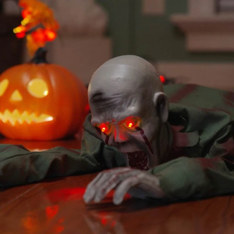 vidaXL Halloween kravlende zombie grøn 112 x 25,5 x 21,5 cm polyester