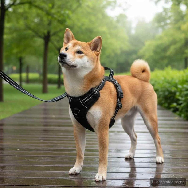 vidaXL hundesele med refleksstriber XL justerbar sort