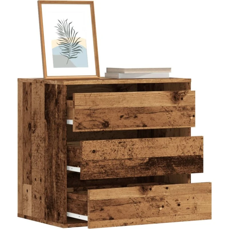 vidaXL Hjørnekommode 60x41x58 cm konstrueret træ, antikt træ