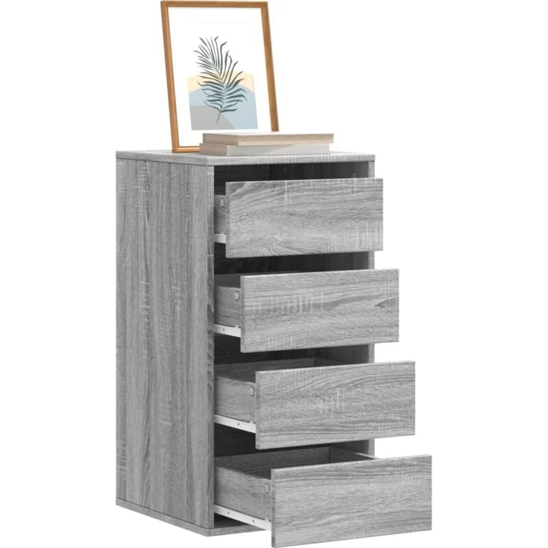 vidaXL hjørnekommode 40x41x76 cm grå Sonoma-eg