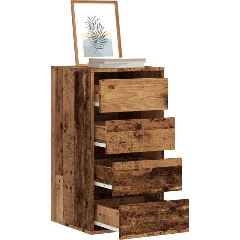 vidaXL Hjørnekommode 40x41x76 cm antikt trælook